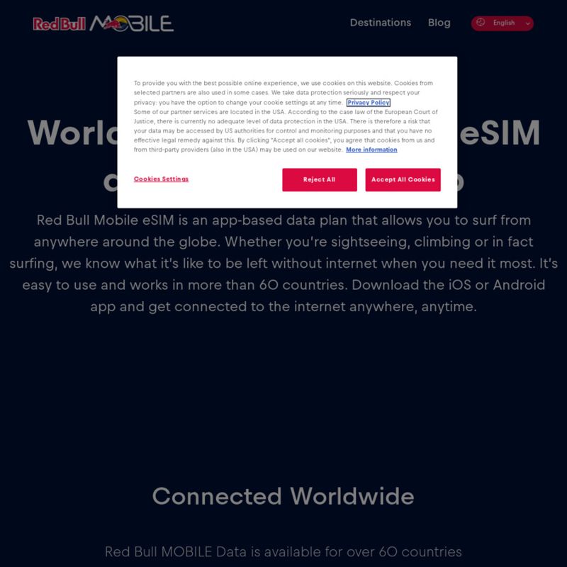 Red Bull Mobile: Free eSIM with 1GB Data (60 Countries)