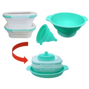 The JSK Collapsible, Silicone Kitchen Bundle (Aqua)