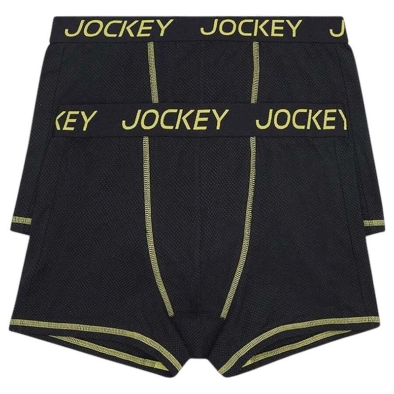 6 Pack Mens Jockey Performance Active Cotton Trunks Underwear Black - M / Black