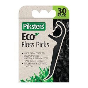 Piksters Eco Charcoal Floss Picks 30pk
