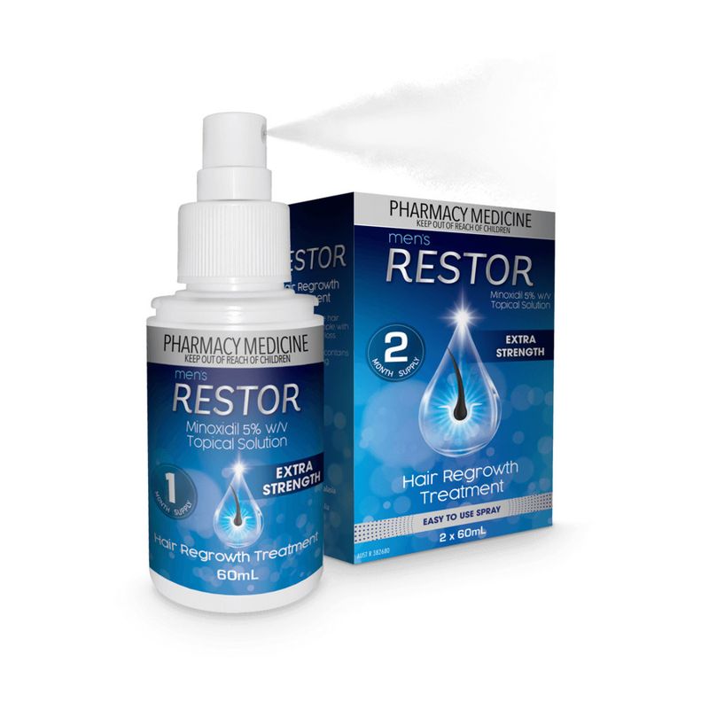 Restor Minoxidil 5% Extra Strength, Easy To Use Spray, Hair Regrowth