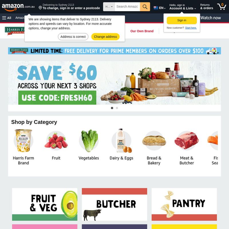 Harris Farms Markets – off Orders over