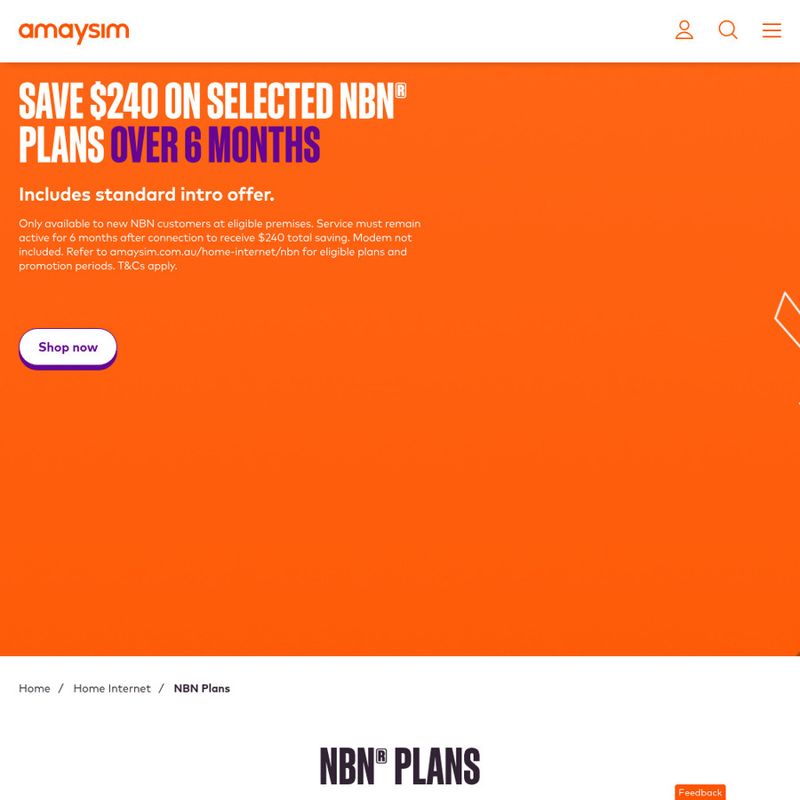 amaysim NBN 500/50 – /Month for 6 Months (New Customers)