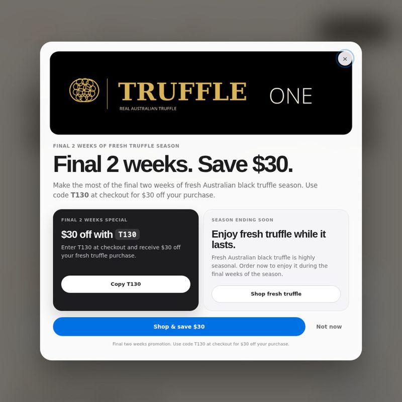 Fresh Australian Black Truffles 100g (Code T130, -)