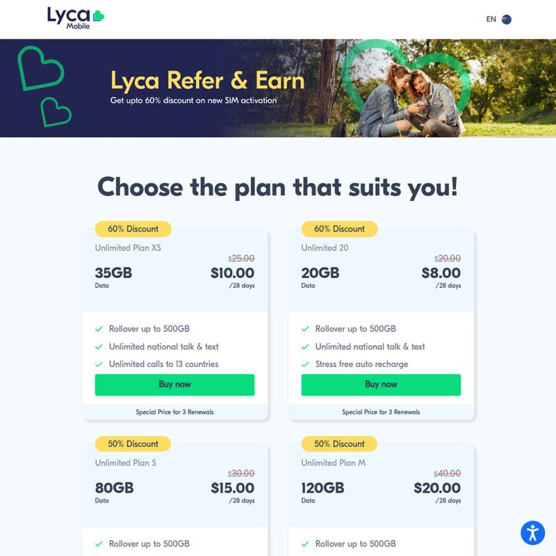 Lyca Mobile 35GB Unlimited Calls/Text /28 Days