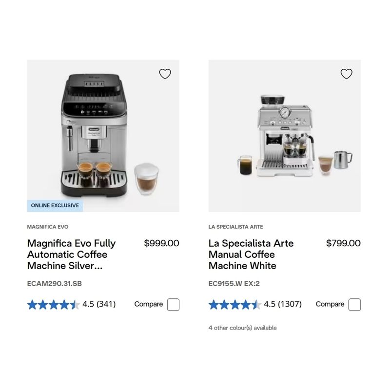 DeLonghi Magnifica Evo & La Specialista Arte Coffee Machines
