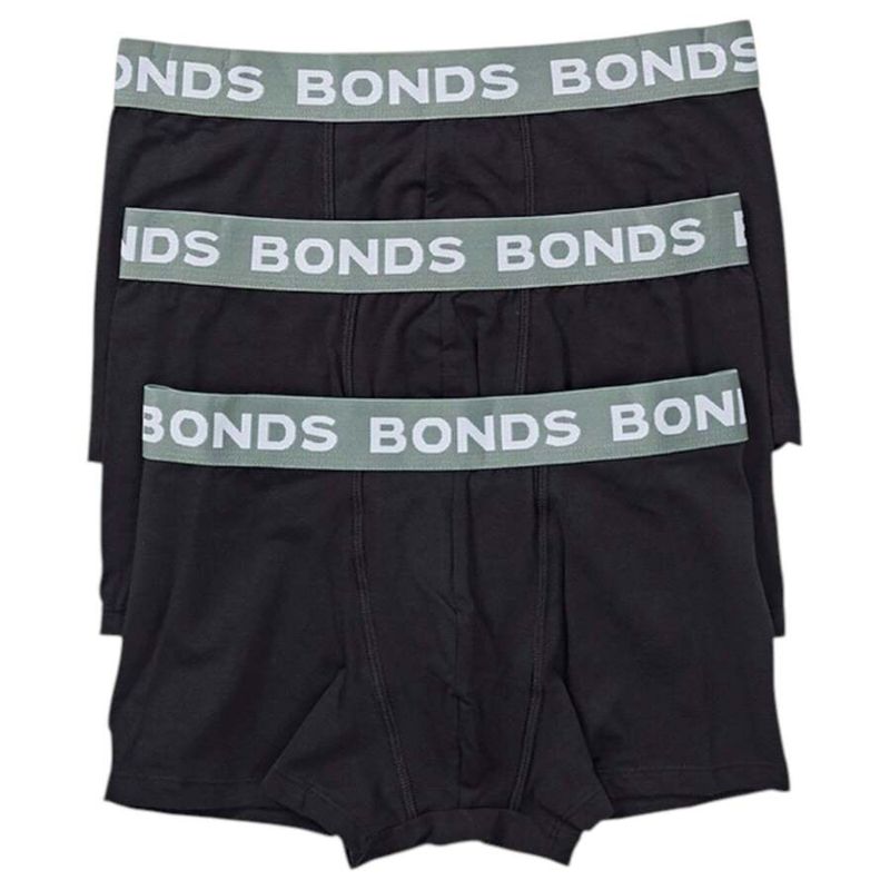 6 Pack Mens Bonds Core Trunk Underwear Black - S / Black
