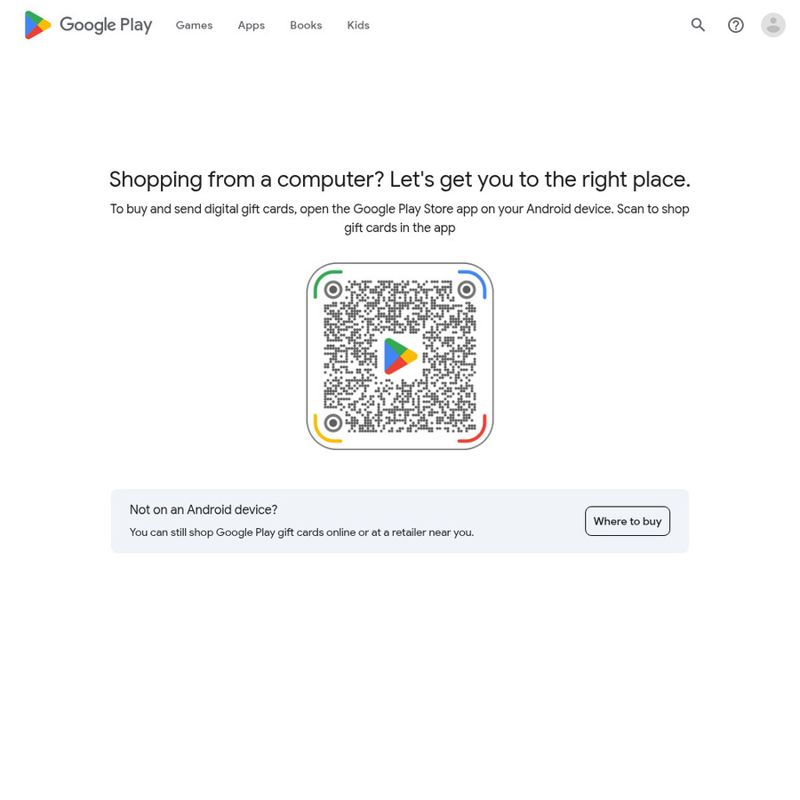 Google Play Gift Cards -Multiple Retailers
