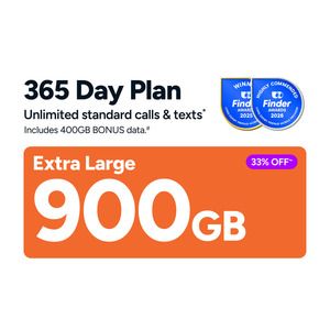 Kogan Mobile Extra Large 4G Plan 900GB 365 Days