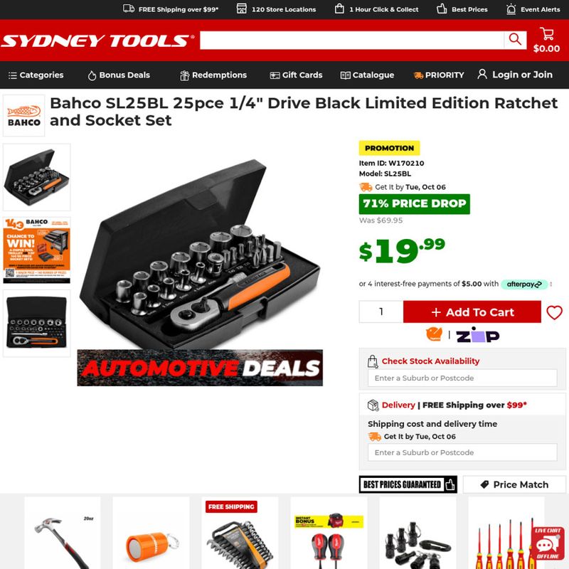Bahco SL25BL 25-Piece Socket Set