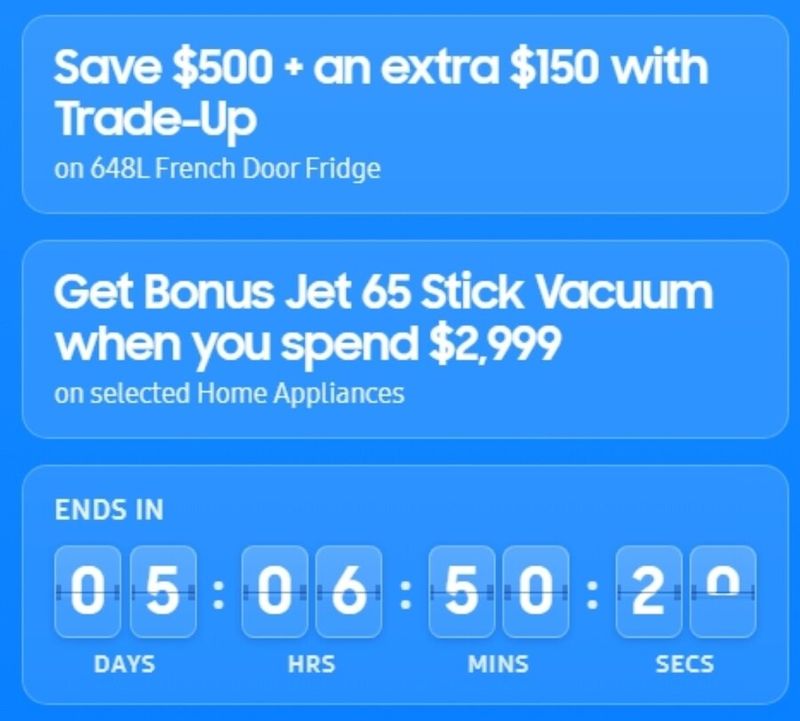 Samsung 648L French Door Fridge with Trade-up & Cashback