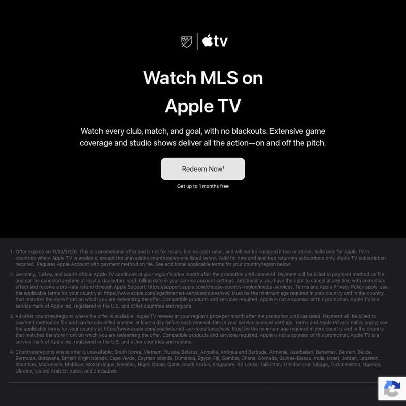 1 Free Month of Apple TV