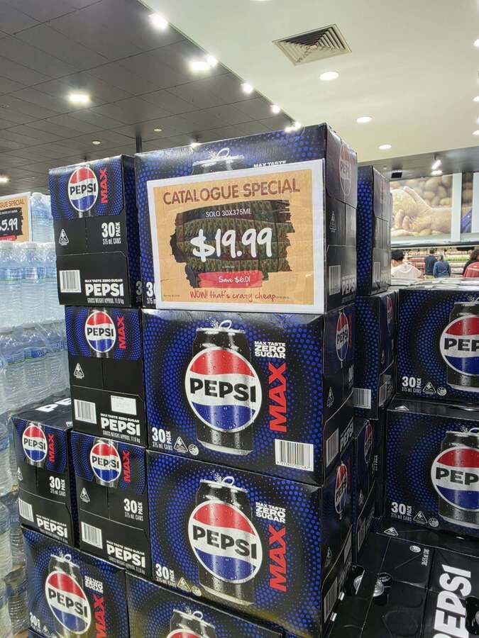 Pepsi Max or Solo 30 Cans 375ml — (WA)
