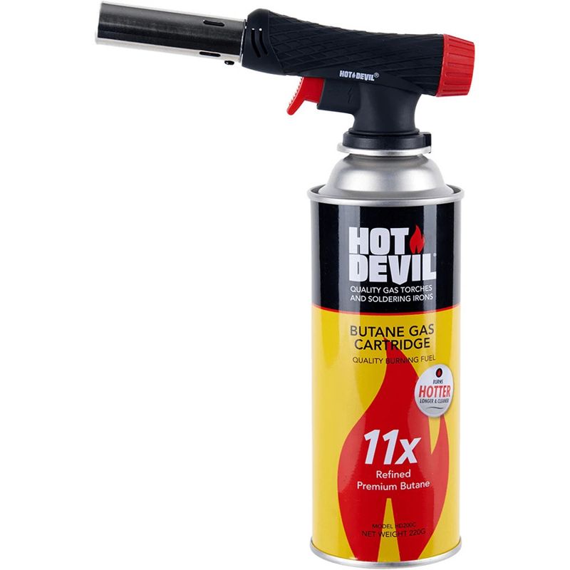 Hot Devil Professional Butane Torch HD910 + Bonus Gas Pack