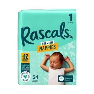 Rascals Premium Nappies Half Price per Pack