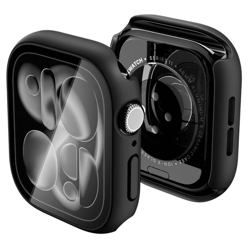 Spigen Apple Watch 10/11 46mm Thin Fit 360 Case with Screen Protector (Black)