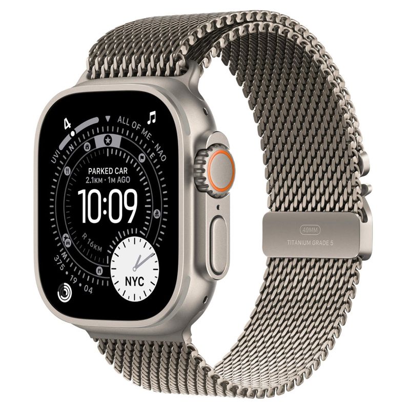 Apple Watch Ultra 3 49mm Natural Titanium Case GPS + Cellular Milanese Loop (Medium)
