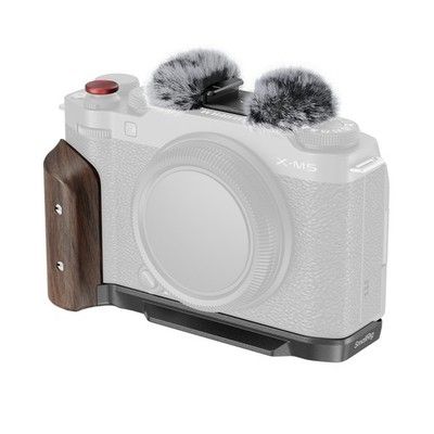 SmallRig L-Shape Mount Plate with Wooden Handle for FUJIFILM X-M5 (Black) 5260