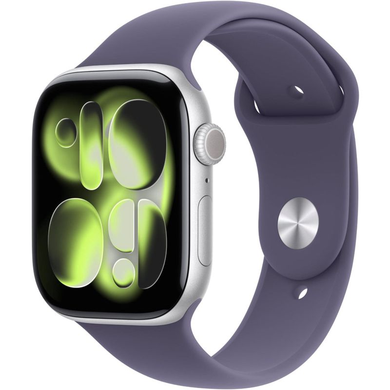 Apple Watch Series 11 46mm Silver Aluminium Case GPS Sport Band (S/M) [Purple Fog]