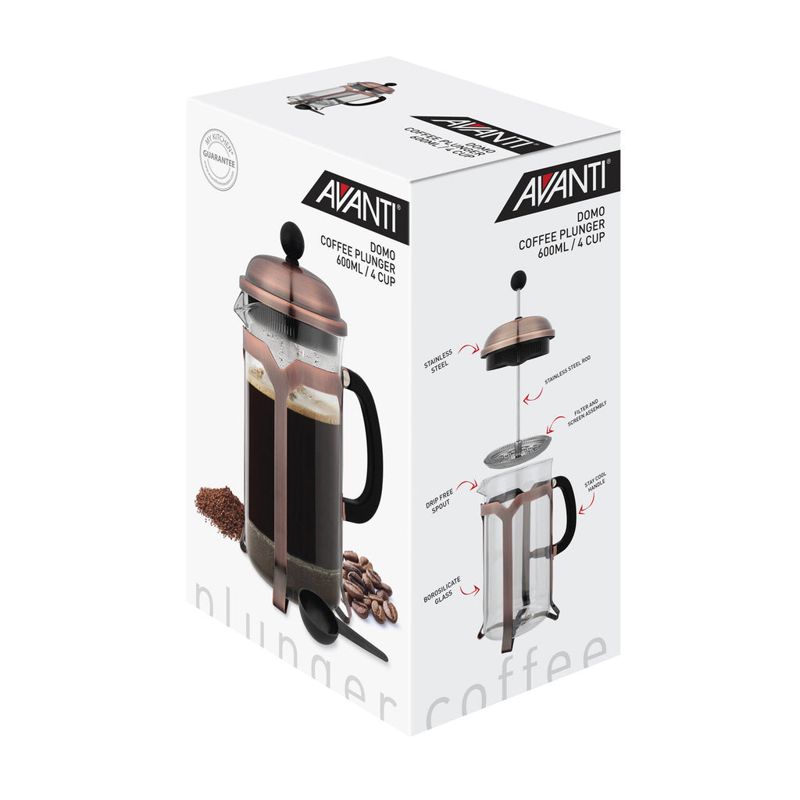 Avanti Domo Copper 4 Cup Coffee Plunger 600ml