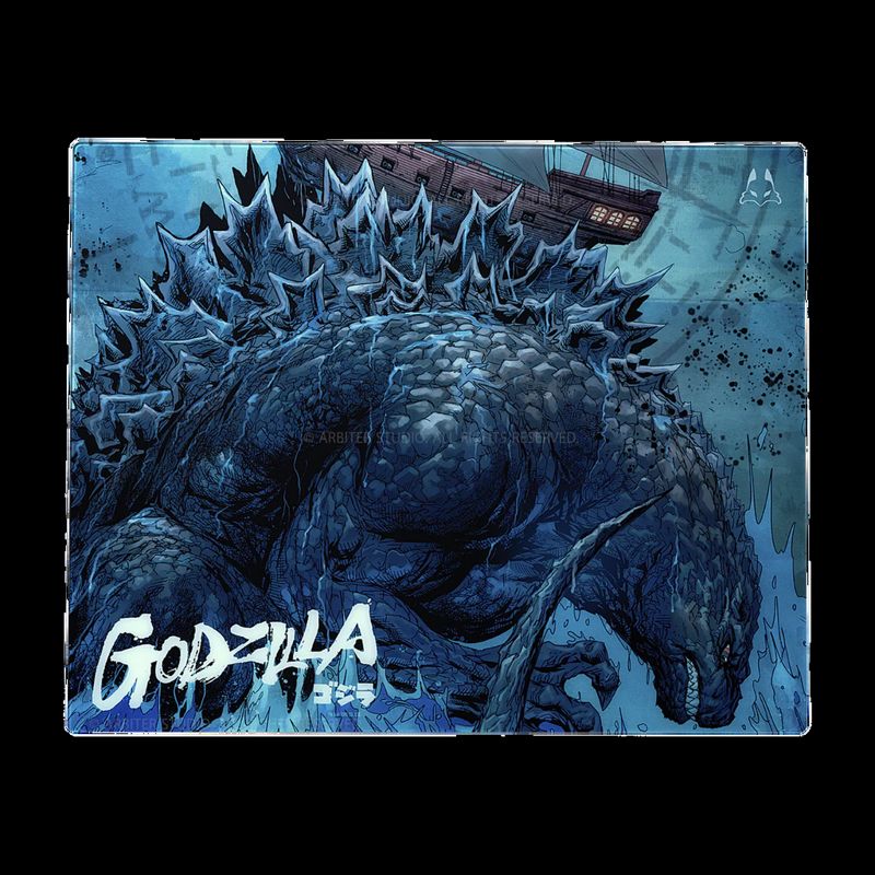 ARBITER STUDIO TENKO GODZILLA 2.0 Lunar Speed 500x400mm Glass Mousepad- Shipwreck