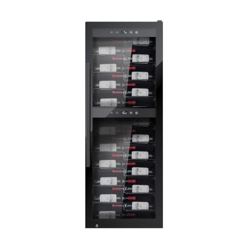 Caso 97 Bottle Presentation Style Lockable Wine Fridge With UV Glass Silver