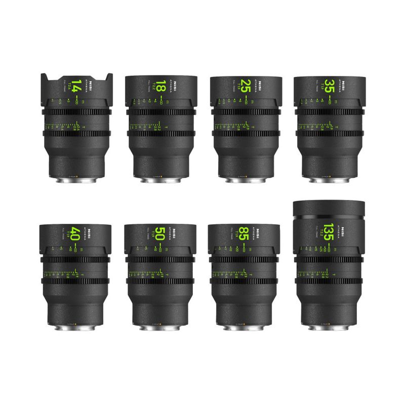 NiSi ATHENA PRIME Full Frame Cine Lens Master Kit with 8 Lenses + Hard Case (G Mount)