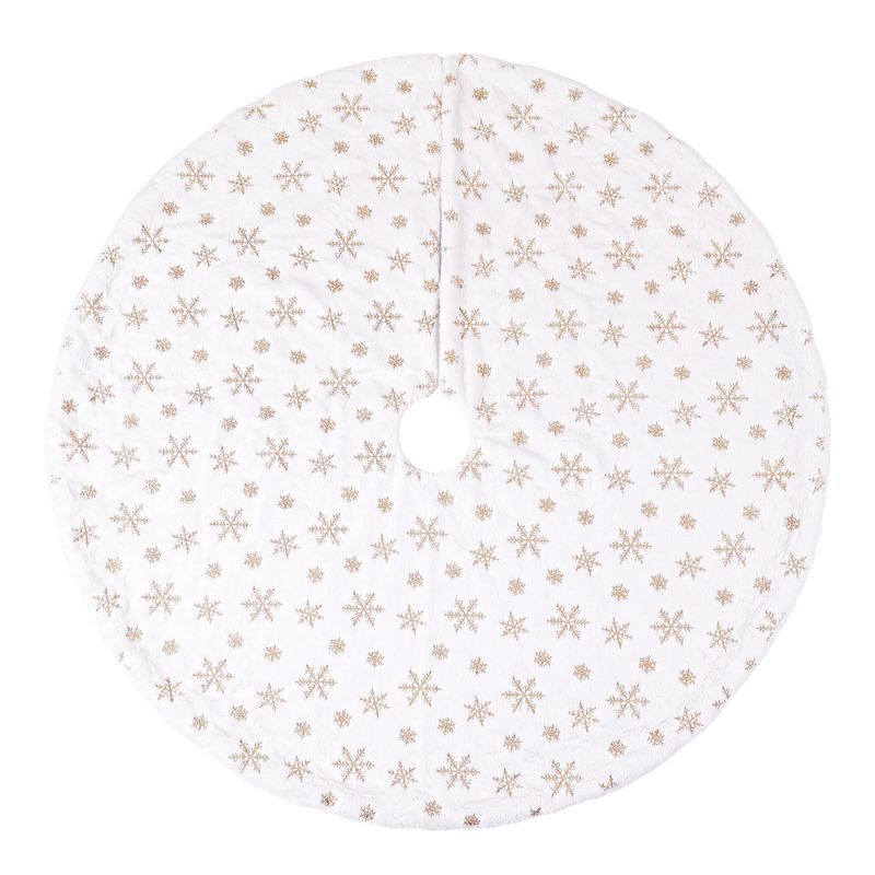 Jingle Jollys Christmas Tree Skirt 120cm Snowflake Ornaments Xmas Decorations