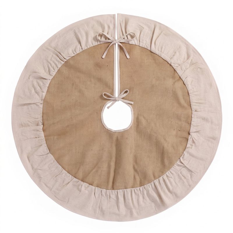 Jingle Jollys 90cm Christmas Tree Skirt Linen Christmas Tree Mat Decor