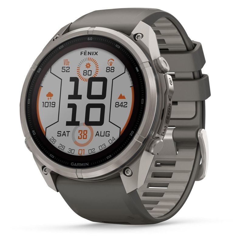 Garmin fenix 9 Pro 47mm Solar 51mm Titanium with Pebble Grey Silicone Band