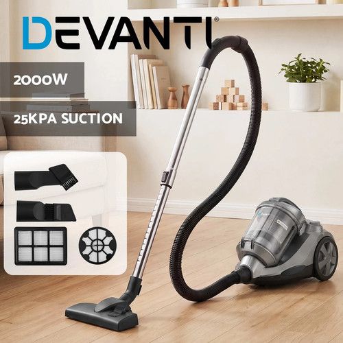 Devanti Vacuum Cleaner Bagless Canister 2000W 25kPa Powerful Suction 4L Grey