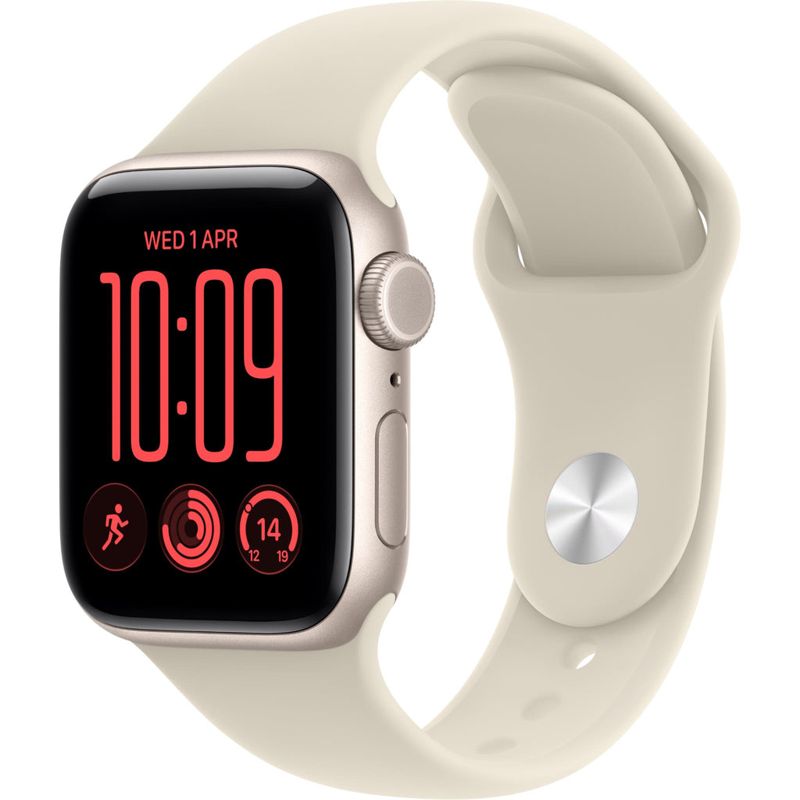 Apple Watch SE 3 44mm Starlight Aluminium Case GPS + Cellular Sport Band (M/L) [2026]