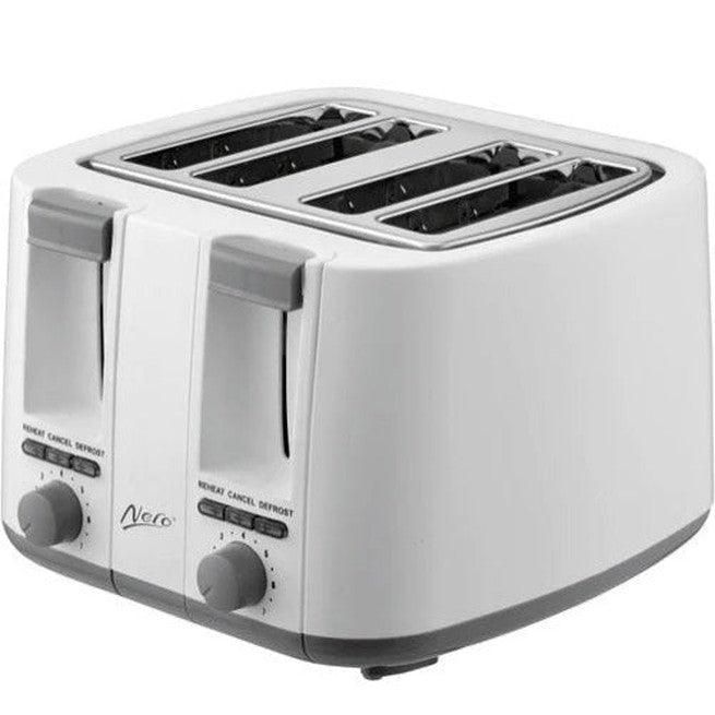 Nero Classic White Toaster 4 Slice Bread Sandwich