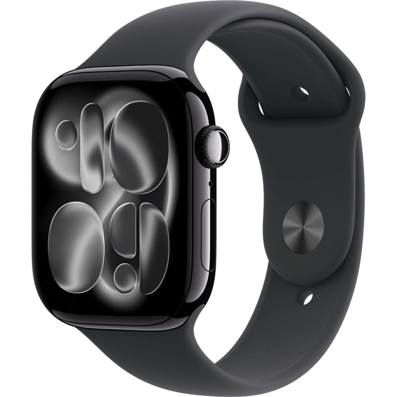 Apple Watch Series 11 46mm Jet Black Aluminium Case GPS + Cellular Sport Band (M/L) [Black]