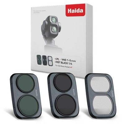 Haida 3-pack NanoPro Filter Kit for DJI Osmo Pocket 4P ( CPL / VND / Mist Black 1/4)