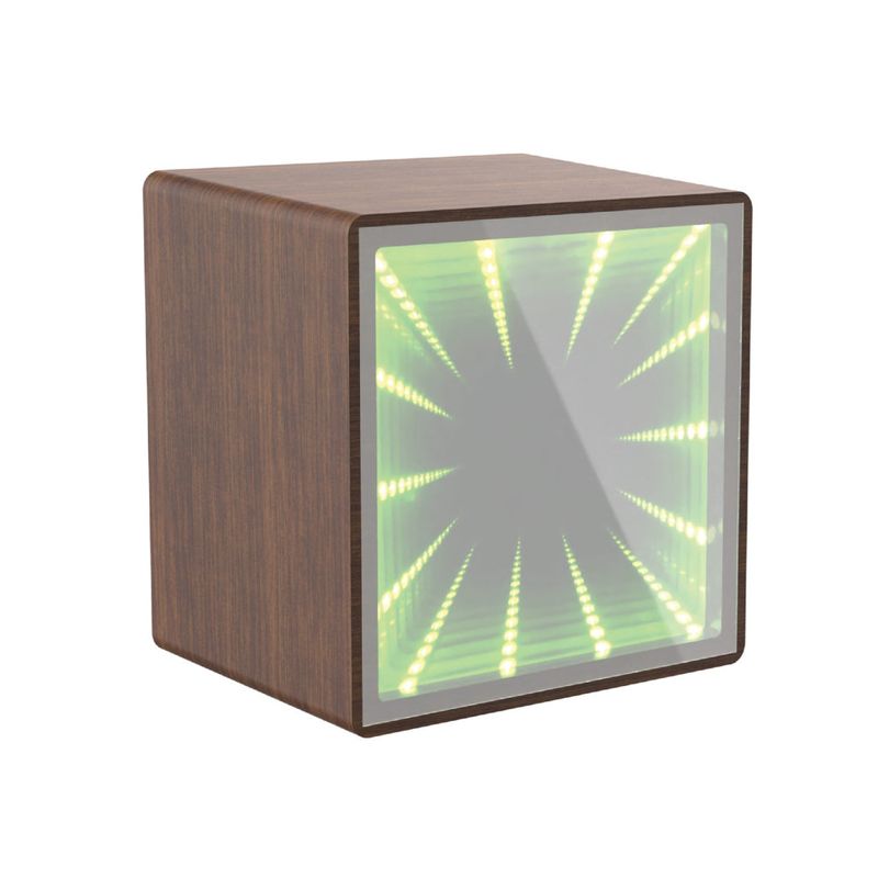 Laser Bluetooth Infinity Light Speaker with TWS Pairing (Wood Design)