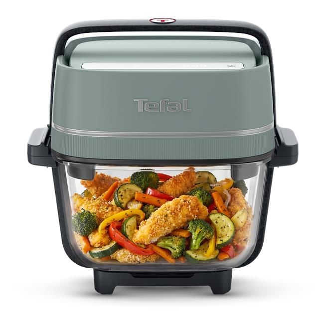 Tefal Crisp & Go Portable Glass Air Fryer (Black)