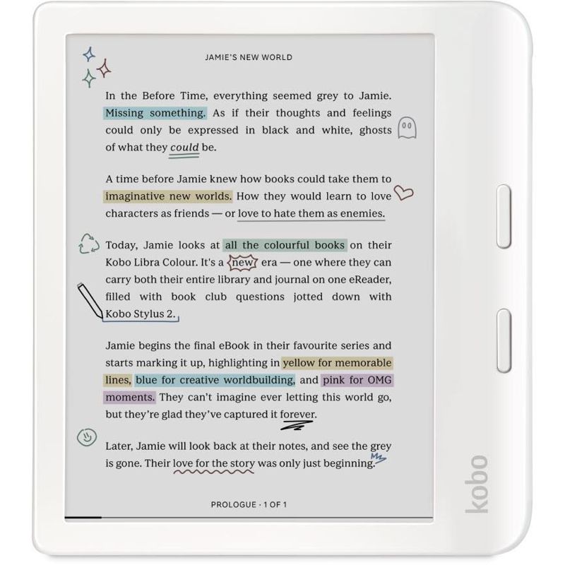 Kobo Libra Colour Digital Text Reader - White - 24000 Book(s) - 32GB Flash...