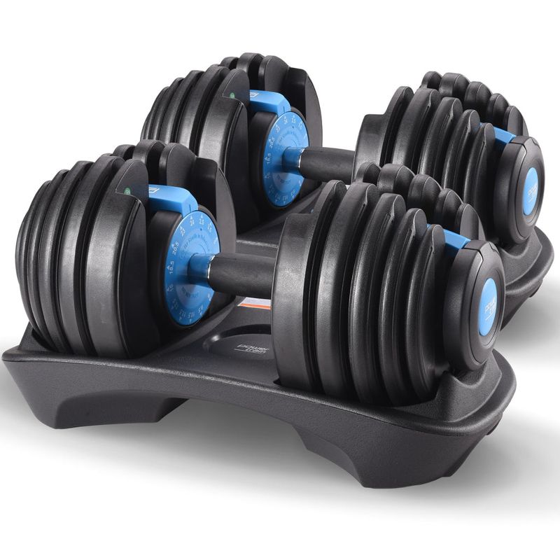 Powertrain 48kg Adjustable Dumbbell Set - Blue