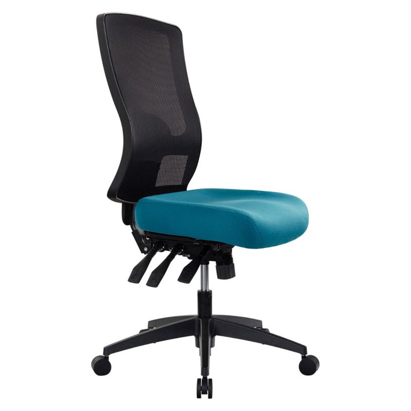 Buro Tidal Mesh High Back Chair Without Arms Teal