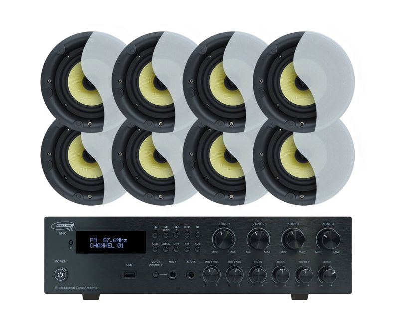 Weconic Bluetooth Amplifier + 8x6" Ceiling Speakers Package