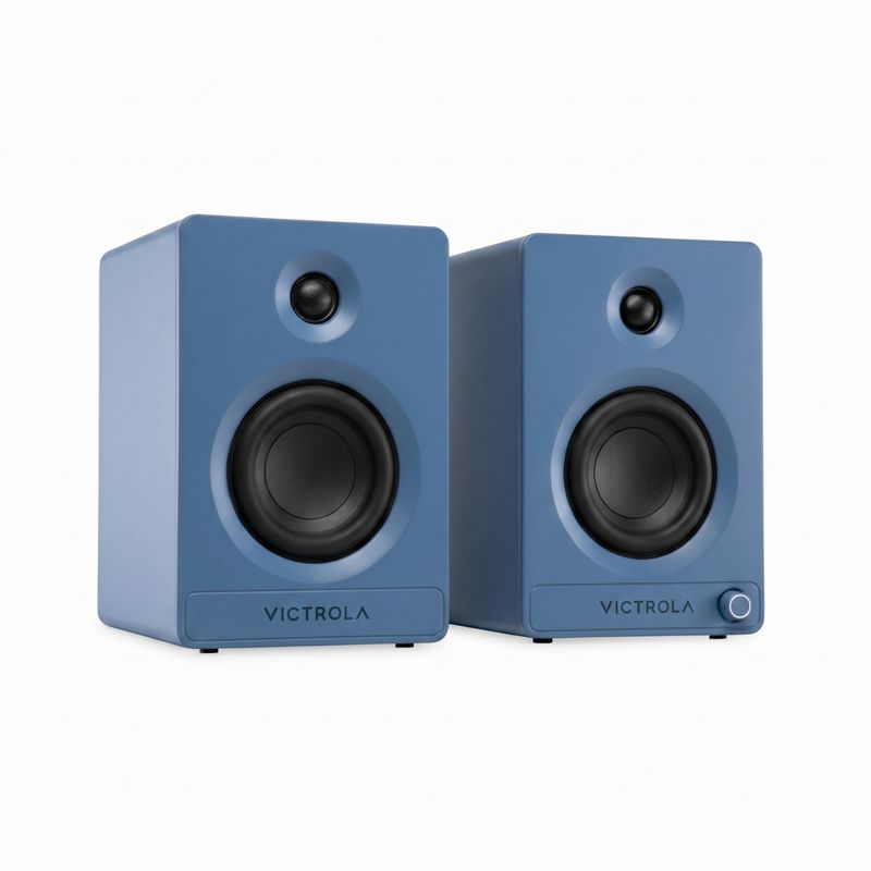 Victrola Tempo Bookshelf Speakers - Blue