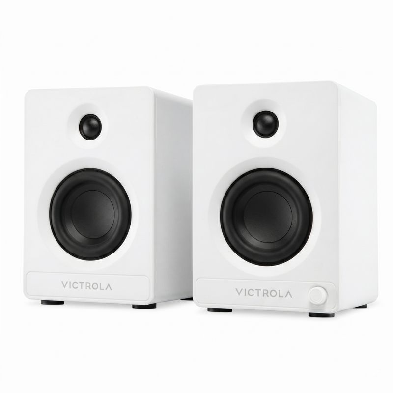 Victrola Tempo Bookshelf Speakers - White