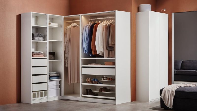 PAX, Wardrobe frame, grey-beige, 100x58x236 cm