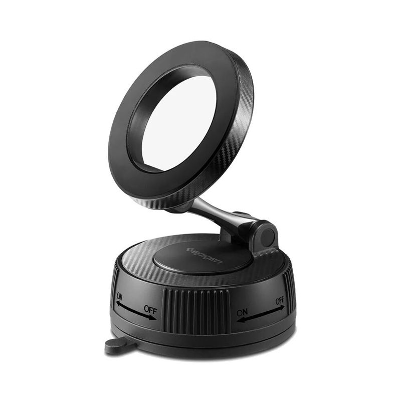 Spigen Universal VacuumLock Dashboard Windshield Car Mount (MagFit) MFT36 Phone Holder (Black)