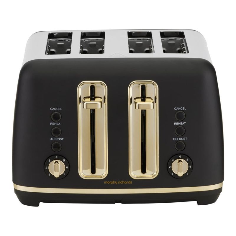 Morphy Richards Ascend Soft Gold Black 4 Slice Toaster with Variable Browning